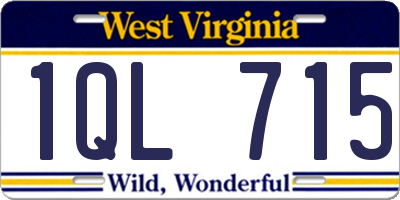 WV license plate 1QL715