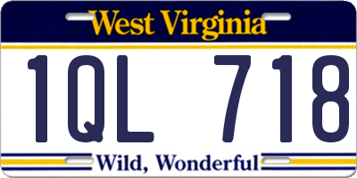 WV license plate 1QL718