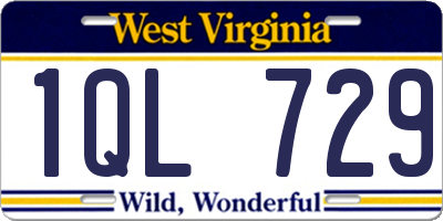 WV license plate 1QL729