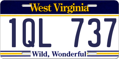 WV license plate 1QL737