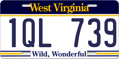 WV license plate 1QL739