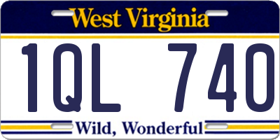 WV license plate 1QL740
