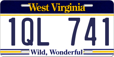 WV license plate 1QL741
