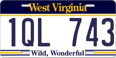 WV license plate 1QL743