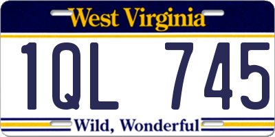 WV license plate 1QL745