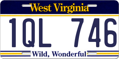 WV license plate 1QL746