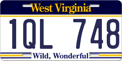WV license plate 1QL748