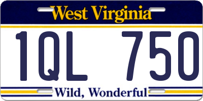 WV license plate 1QL750
