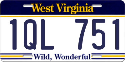 WV license plate 1QL751