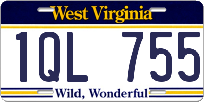 WV license plate 1QL755