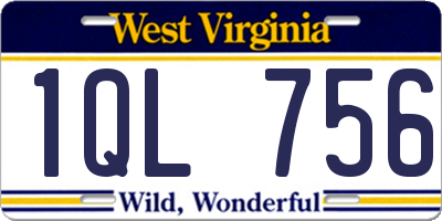 WV license plate 1QL756