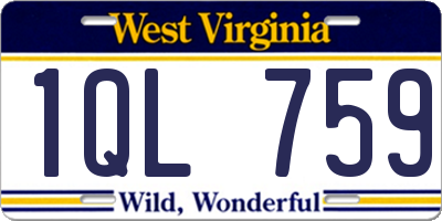 WV license plate 1QL759