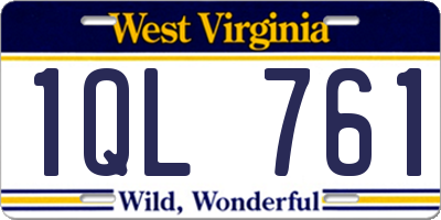 WV license plate 1QL761