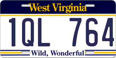 WV license plate 1QL764