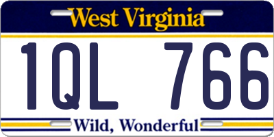 WV license plate 1QL766