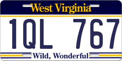 WV license plate 1QL767