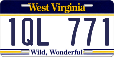 WV license plate 1QL771