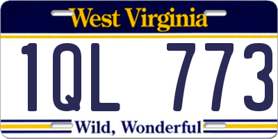 WV license plate 1QL773