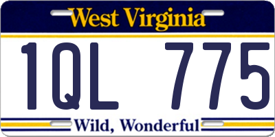 WV license plate 1QL775