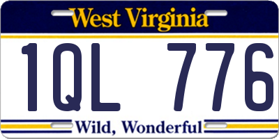 WV license plate 1QL776