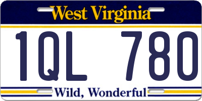 WV license plate 1QL780