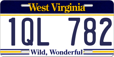 WV license plate 1QL782