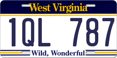 WV license plate 1QL787