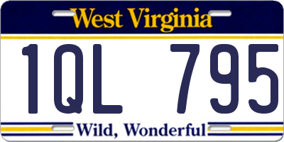 WV license plate 1QL795