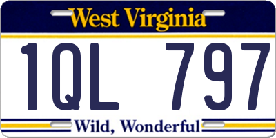 WV license plate 1QL797