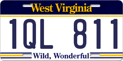 WV license plate 1QL811
