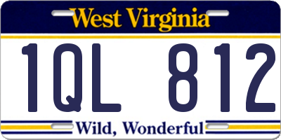 WV license plate 1QL812