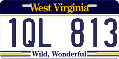 WV license plate 1QL813