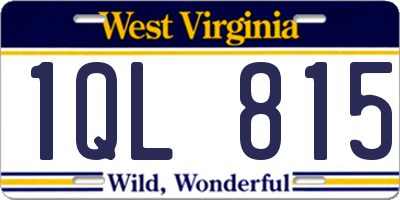 WV license plate 1QL815