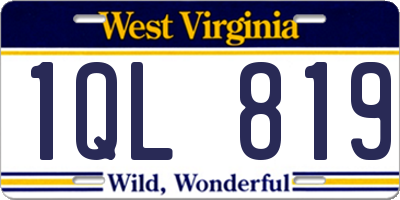 WV license plate 1QL819