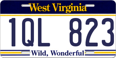 WV license plate 1QL823