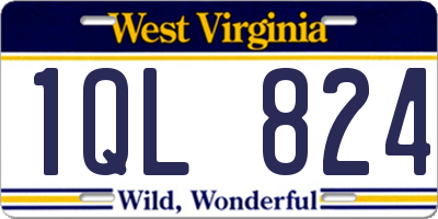 WV license plate 1QL824
