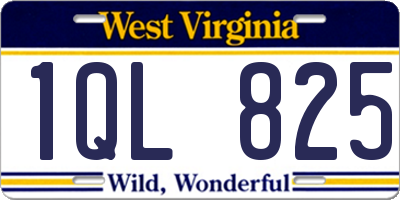 WV license plate 1QL825