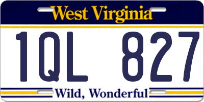 WV license plate 1QL827