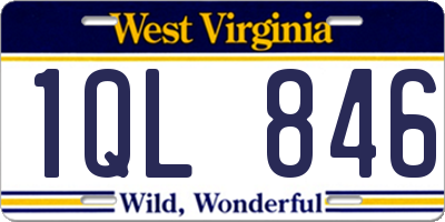 WV license plate 1QL846