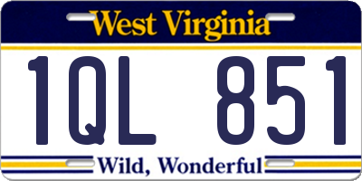WV license plate 1QL851
