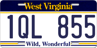 WV license plate 1QL855
