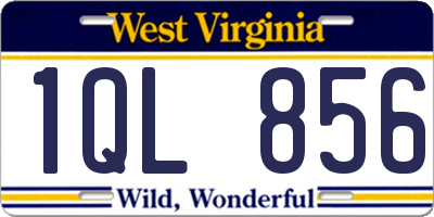 WV license plate 1QL856
