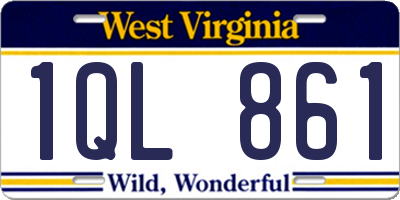 WV license plate 1QL861