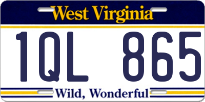 WV license plate 1QL865