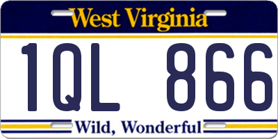 WV license plate 1QL866