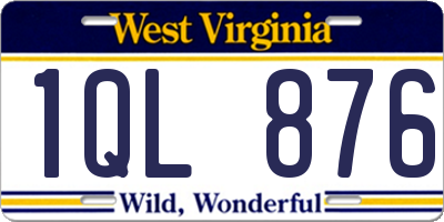 WV license plate 1QL876
