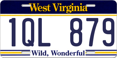 WV license plate 1QL879
