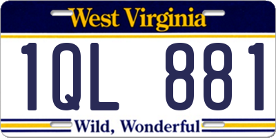 WV license plate 1QL881