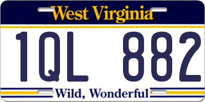WV license plate 1QL882
