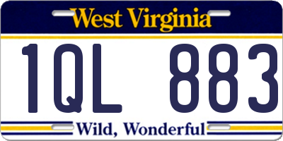 WV license plate 1QL883